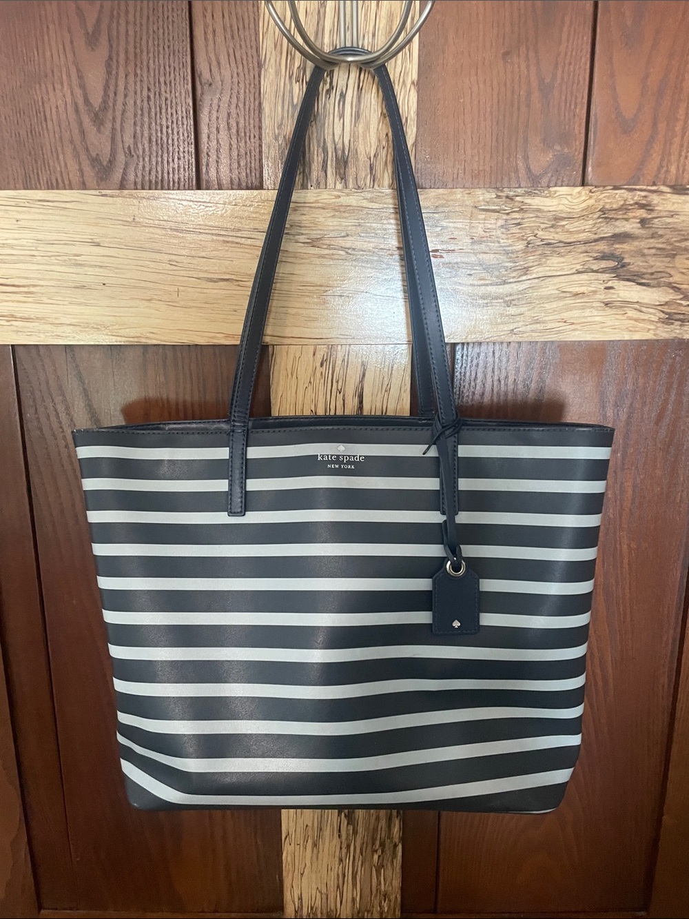 kate spade Black & White Striped Tote